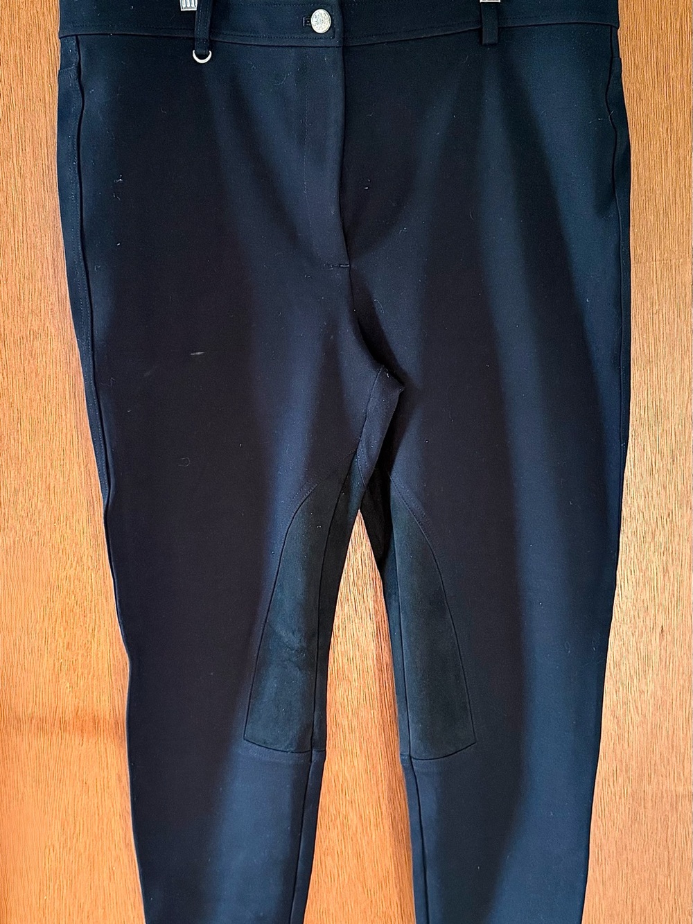 LOFT Black Stretch Riding-Style Pants with Knee Patches